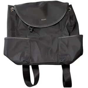 DKNY Black Nylon Backpack Purse Vintage 90s DKNY Black Backpack Slingpack nylon Microfiber  main image 3